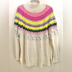 NWT Crown & Ivy Colorful‎ Patterned Women's Sweater Women’s Plus Size 2X